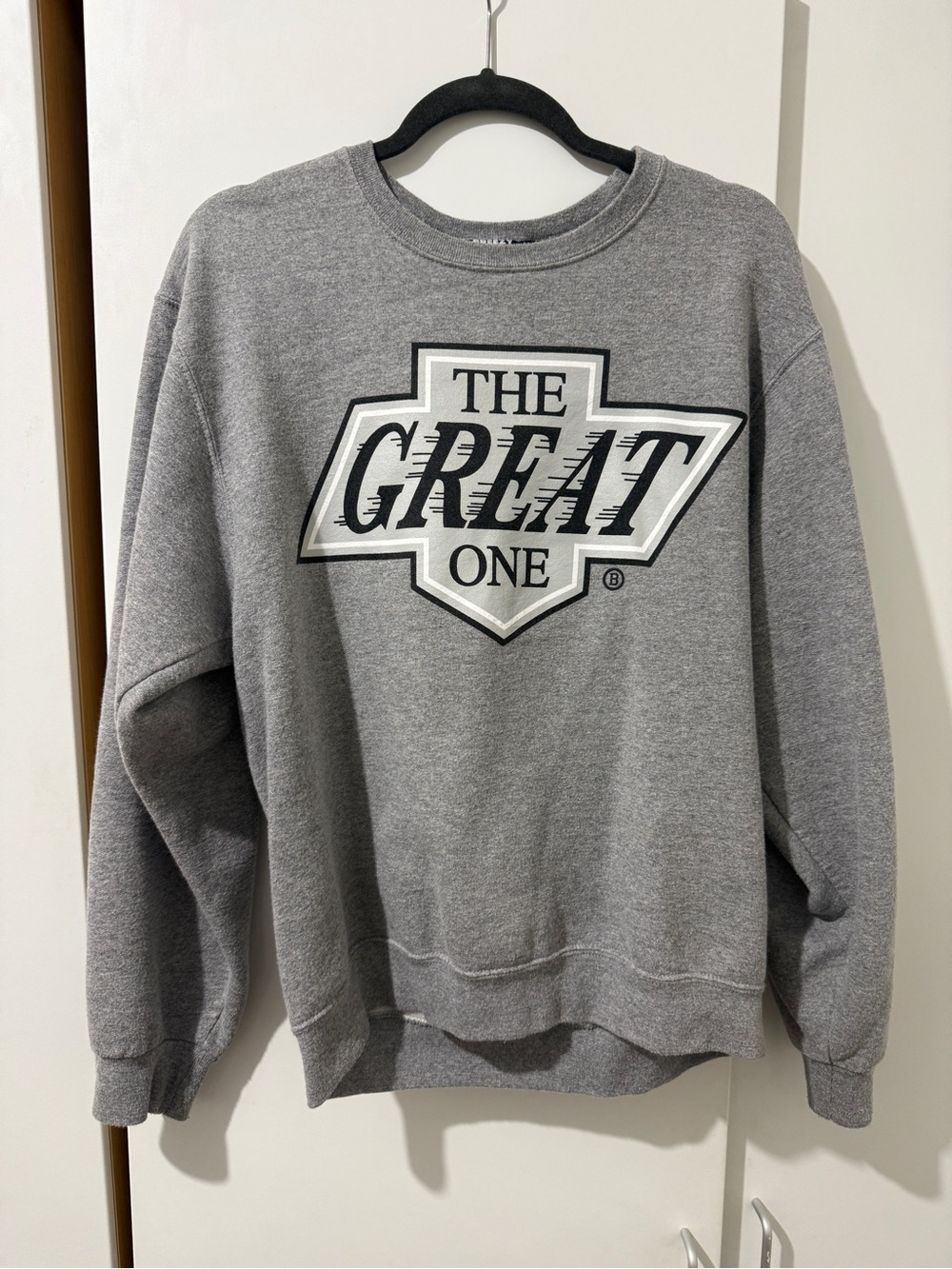 Breezy Excursion Grey Crewneck Sweatshirt with 'The Great One' Graphic